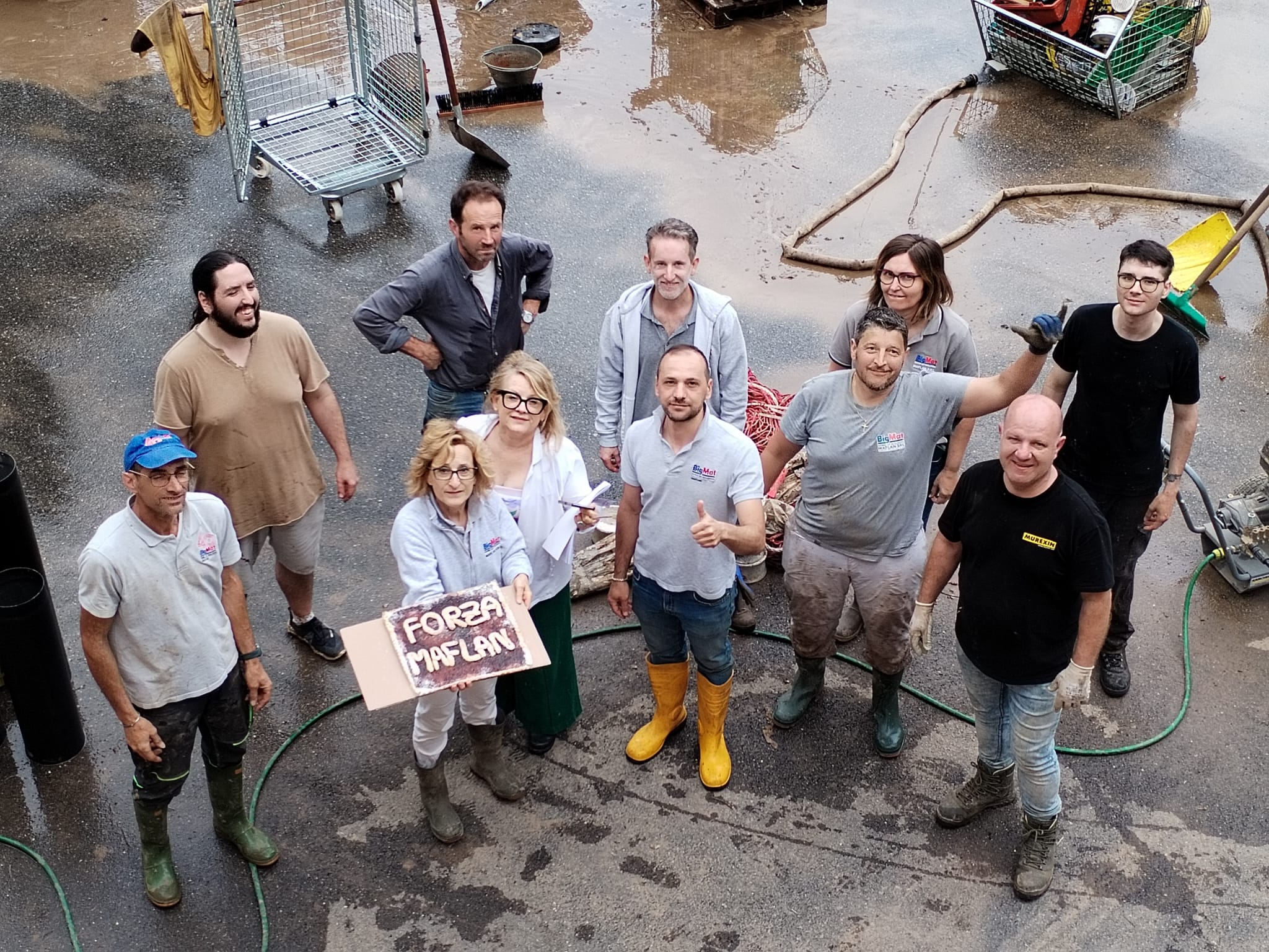 BigMat Maflan a Srezzo in provincia di Brescia alluvione